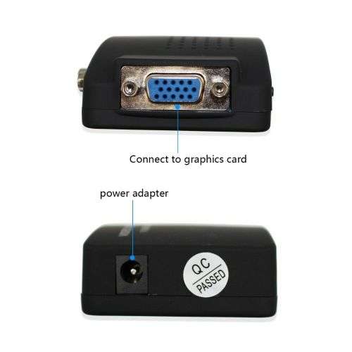 HDTV Video Converter AV to VGA Adapter RCA Composite For PC Monitor Notebook