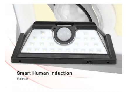 Solar Powered 32 LED PIR Motion Sensor Security Wall Garden Light Lamp Outdoor