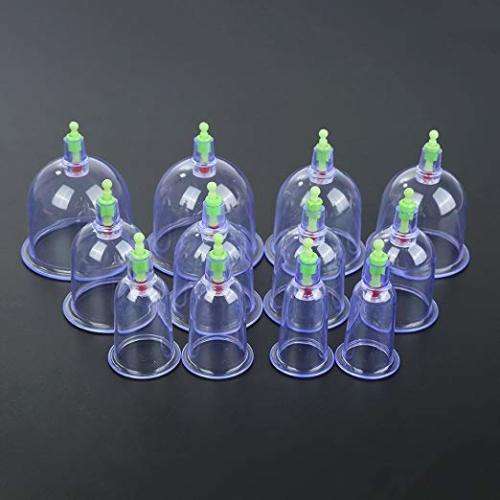 12 Cups Chinese Pull Out Vacuum Cupping Apparatus Therapy Body Massage Pump