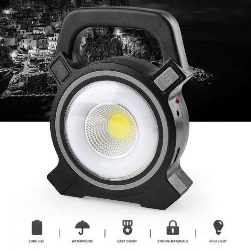 Lumen Rechargeable COB LED Solar Work Light Outdoor Camping Handheld Lamp