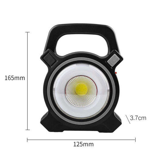 Lumen Rechargeable COB LED Solar Work Light Outdoor Camping Handheld Lamp