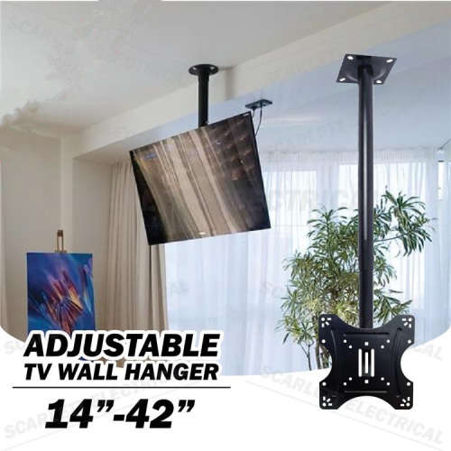Telescopic Flat LED LCD TV Wall Mount Hanger Adjustable Height 14`-42`