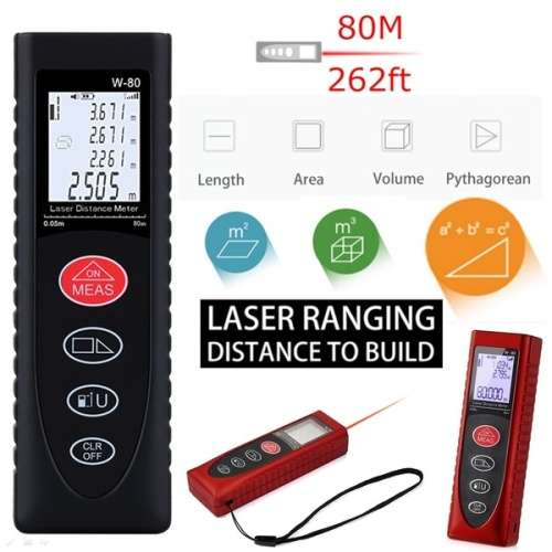80M Laser Distance Meter Handheld Digital Distance Meter Distance Measurement Diameter