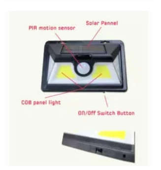 52 LED Solar Powered PIR Motion Sensor Security Wall Garden Light Lamp Outdoor