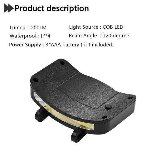 Clip-On 200LM LED Cap Light Headlight Hunting Torch Hat Clip Headlamp