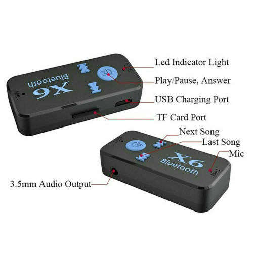 Bluetooth Music Audio Stereo Adapter Receiver for Car AUX Card player Hand Free