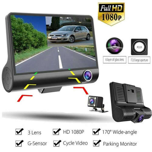 1080P Dual Lens HD Car DVR Rearview Video Dash Cam Recorder Camera G-Sensor