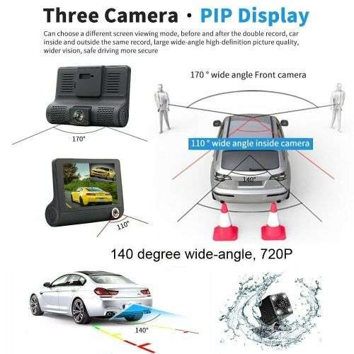 1080P Dual Lens HD Car DVR Rearview Video Dash Cam Recorder Camera G-Sensor