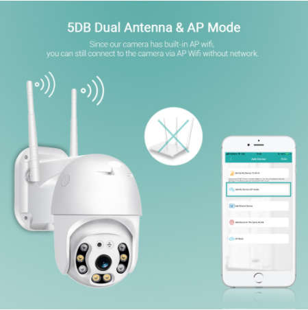 1080P Waterproof WiFi IP Camera Motion Voice Alert Dual Antenna IP Camera