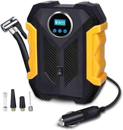 Digital Air Compressor Car Automatic Pump Portable Tire Inflator With LED Light DC 12V