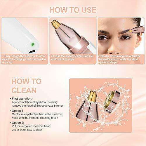 2 In 1 Battery Operated Eyebrow Trimmer Shaver for Women