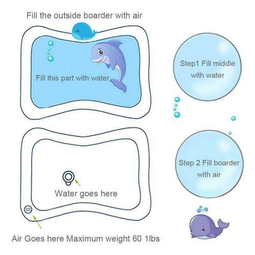 Baby Inflatable Aquarium Toy Water Playing Mat Tummy Time Water Cushion