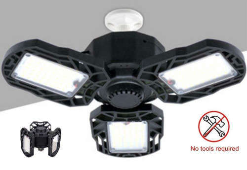 Garage Lamp Three-leaves Light Bulb Deformable Shop Work Lighting