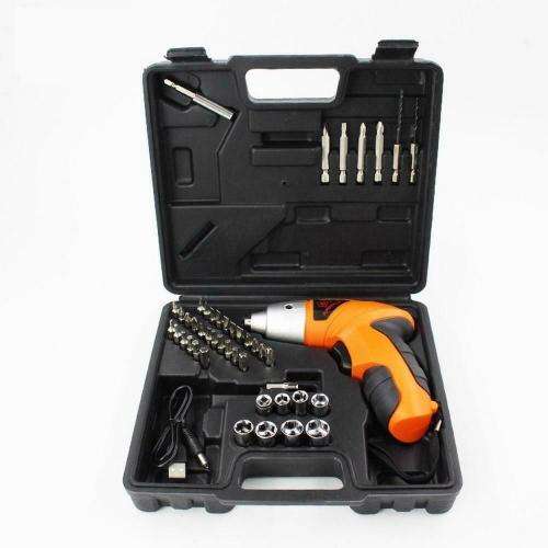 Rechargeable Electric Cordless Screwdriver With 45-Piece Bit Set