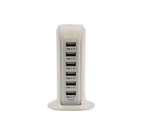 6 Port Charger USB Desktop Wall Fast Charging Station AC Power Adapter