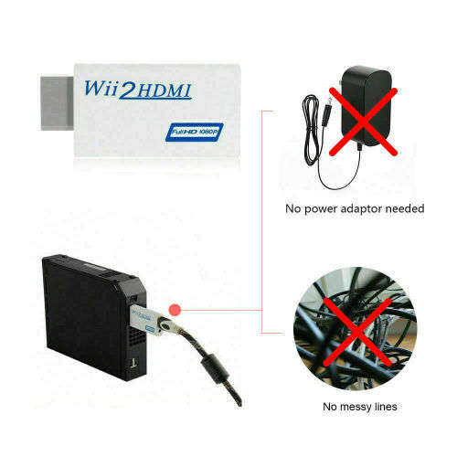 Portable Wii to HDMI Wii2HDMI Full HD Converter Audio Output Adapter TV