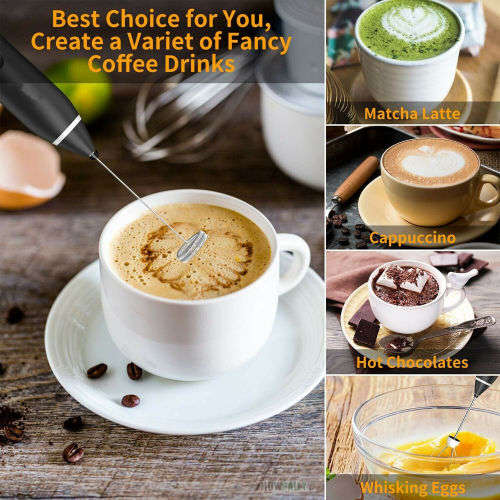 Electric Mixer Milk Frother Handheld USB Rechargeable Drink Foam Maker 3-Speed