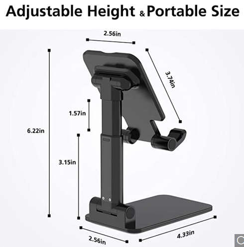 Tablet Phone Holder Desk For iPhone Desktop Tablet Foldable Adjustable