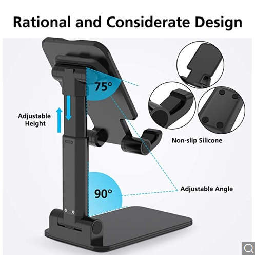 Tablet Phone Holder Desk For iPhone Desktop Tablet Foldable Adjustable
