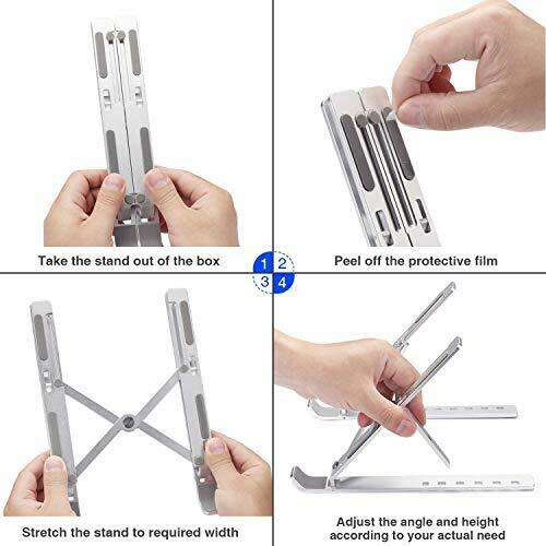 Laptop Stand Computer Stand Aluminum 6-Angles Adjustable Laptop Tablet