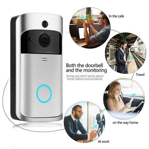 Wireless WiFi Video Doorbell Talk Smart Security Camera HD Door Bell Two-Way
