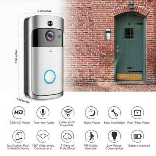 Wireless WiFi Video Doorbell Talk Smart Security Camera HD Door Bell Two-Way