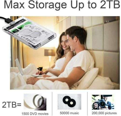 2.5 inch USB 3.0 SATA HDD Hard Disk Drive External HDD Enclosure Case Box