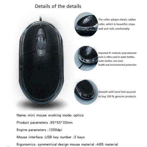 Universal Wired USB Optical Mouse For PC Laptop Computer Wheel Scroll