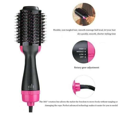 Magic 3-in-1 Hair Brush Hot Air Dryer Volumizer Blower Straightener Curl