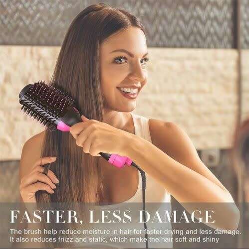 Magic 3-in-1 Hair Brush Hot Air Dryer Volumizer Blower Straightener Curl