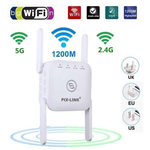 5 GhzWireless Wifi Extender 1200Mbps Wi-Fi Amplifier 802.11N Long Range Wifi Signal Booster 2.4G