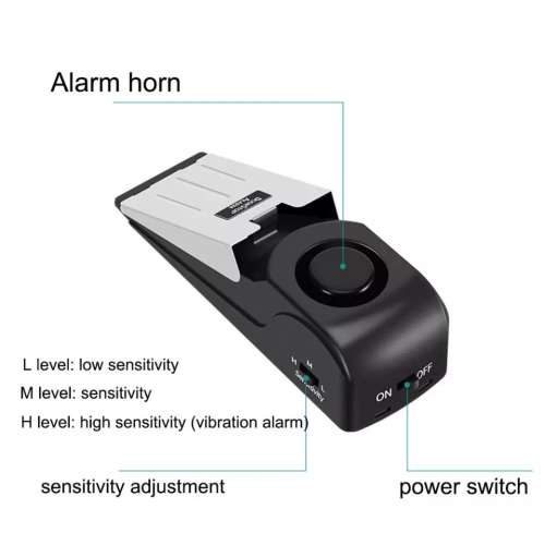 Adjustable Door Stop Alarm Wireless Security System