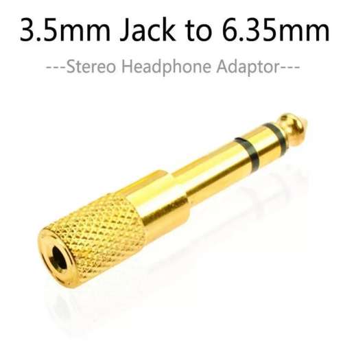Audio Adapter Stereo 6.35 male to 3.5 Female Jack Plug Audio Stereo Adaptor Gold
