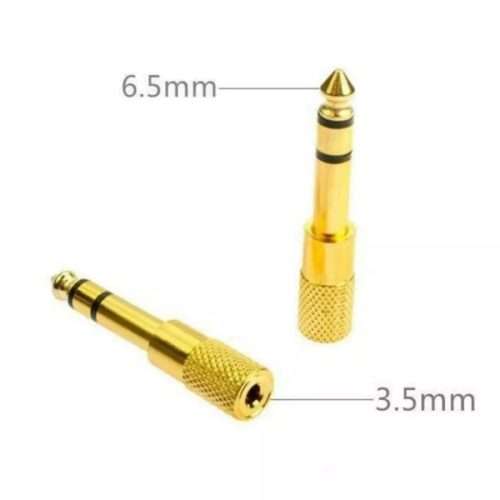 Audio Adapter Stereo 6.35 male to 3.5 Female Jack Plug Audio Stereo Adaptor Gold