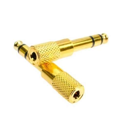 Audio Adapter Stereo 6.35 male to 3.5 Female Jack Plug Audio Stereo Adaptor Gold