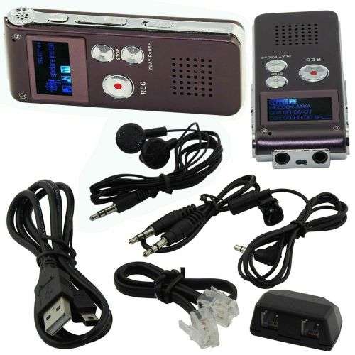 Digital Audio Voice Recorder Rechargeable Dictaphone Telephone MP3 Player