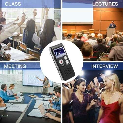 Digital Audio Voice Recorder Rechargeable Dictaphone Telephone MP3 Player