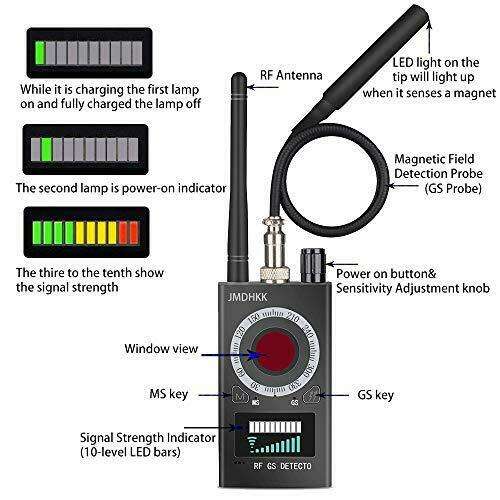 Bug Detector AntiSpy RF Signal Detector GPS Tracker Hidden Camera Interceptor