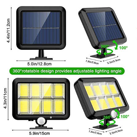 Solar Light Motion Sensor Waterproof Outdoor Path Night Lighting Lamp 8 COB