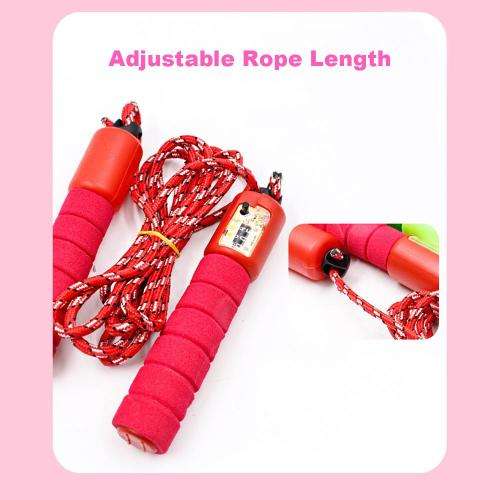 Counting Jump Rope Sponge Handle Adjustable Sports Fitness Skipping Rope