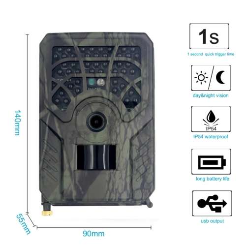 Outdoor Hunting Trail Camera 720p Game Camera With Night Vision Waterproof Infrared Heat