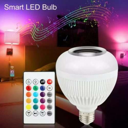 E27 Wireless Bluetooth LED Light Speaker Bulb RGB Music Playing Remote Control Adjustable Colors