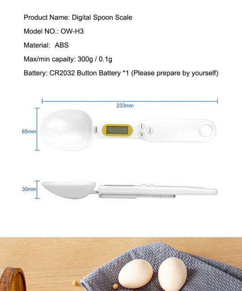 Electronic LCD Digital Spoon Weight Scale Gram Kitchen Spoon Scales