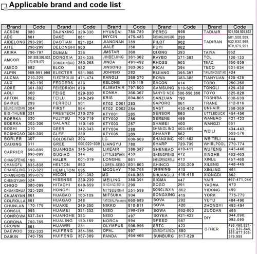Universal Low Power Consumption Air Condition Remote LCD A/C Remote Control Controller