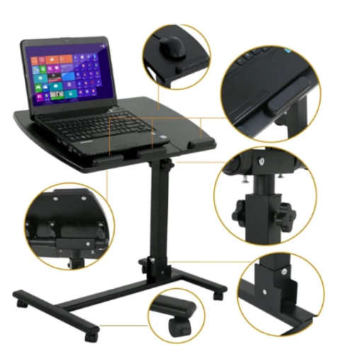 Laptop Rolling Cart Table Height Adjustable Notebook Laptop Stand Desk