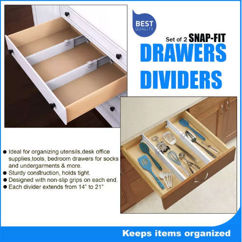 Snap Fit Drawer Dividers Ses Of 2