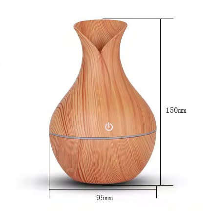 Humidifier LED Ultrasonic Humidifier Vase LED Lights Wood Grain