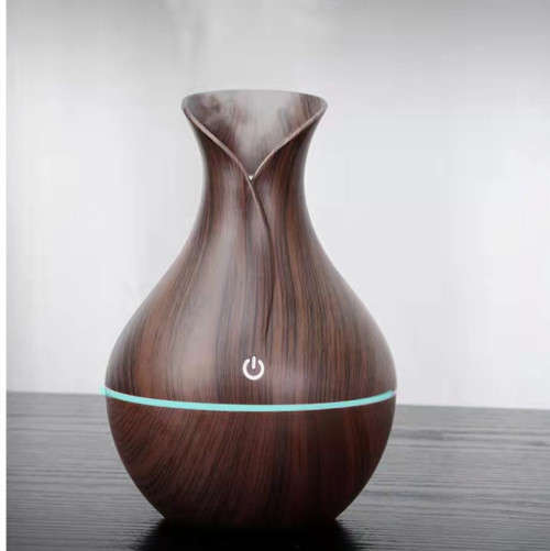 Humidifier LED Ultrasonic Humidifier Vase LED Lights Wood Grain