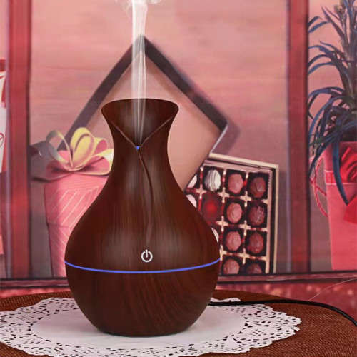 Humidifier LED Ultrasonic Humidifier Vase LED Lights Wood Grain