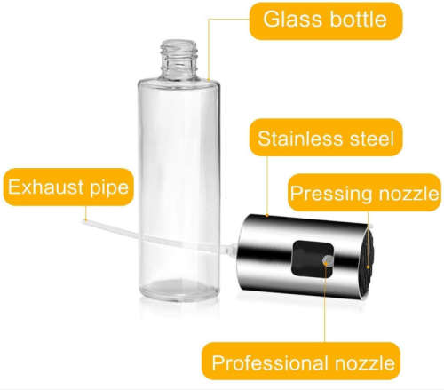 Glass Spray Bottle Barbecue Cooking Oil Stainless Steel Spray Bottle